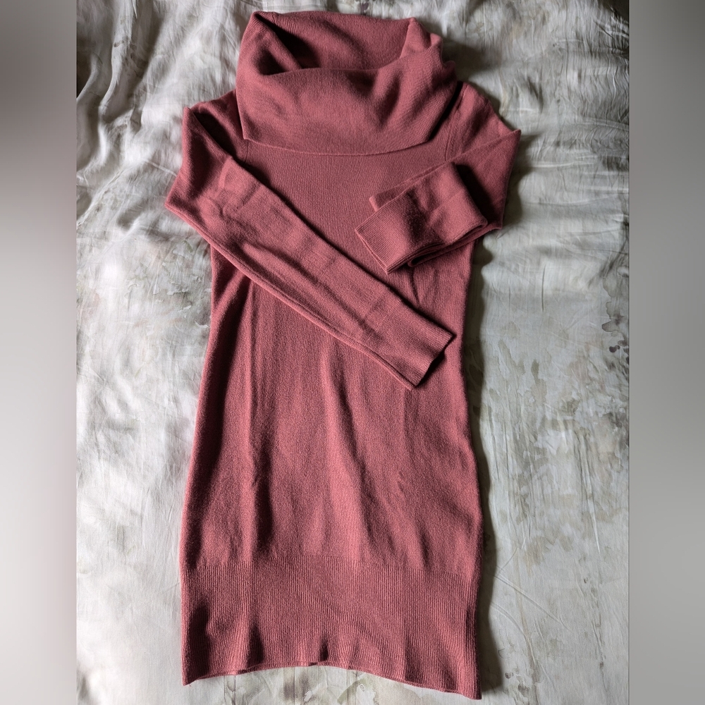 French Connection | Cozy Pink Cowl Neck Sweater Dress Size S